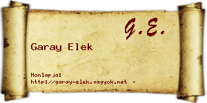 Garay Elek névjegykártya